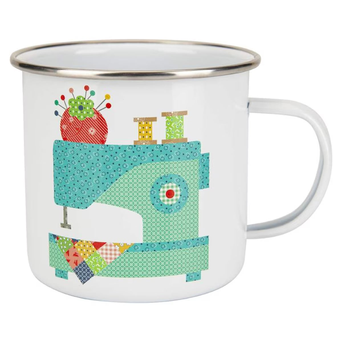 Sew Happy Enamel Tin Mug