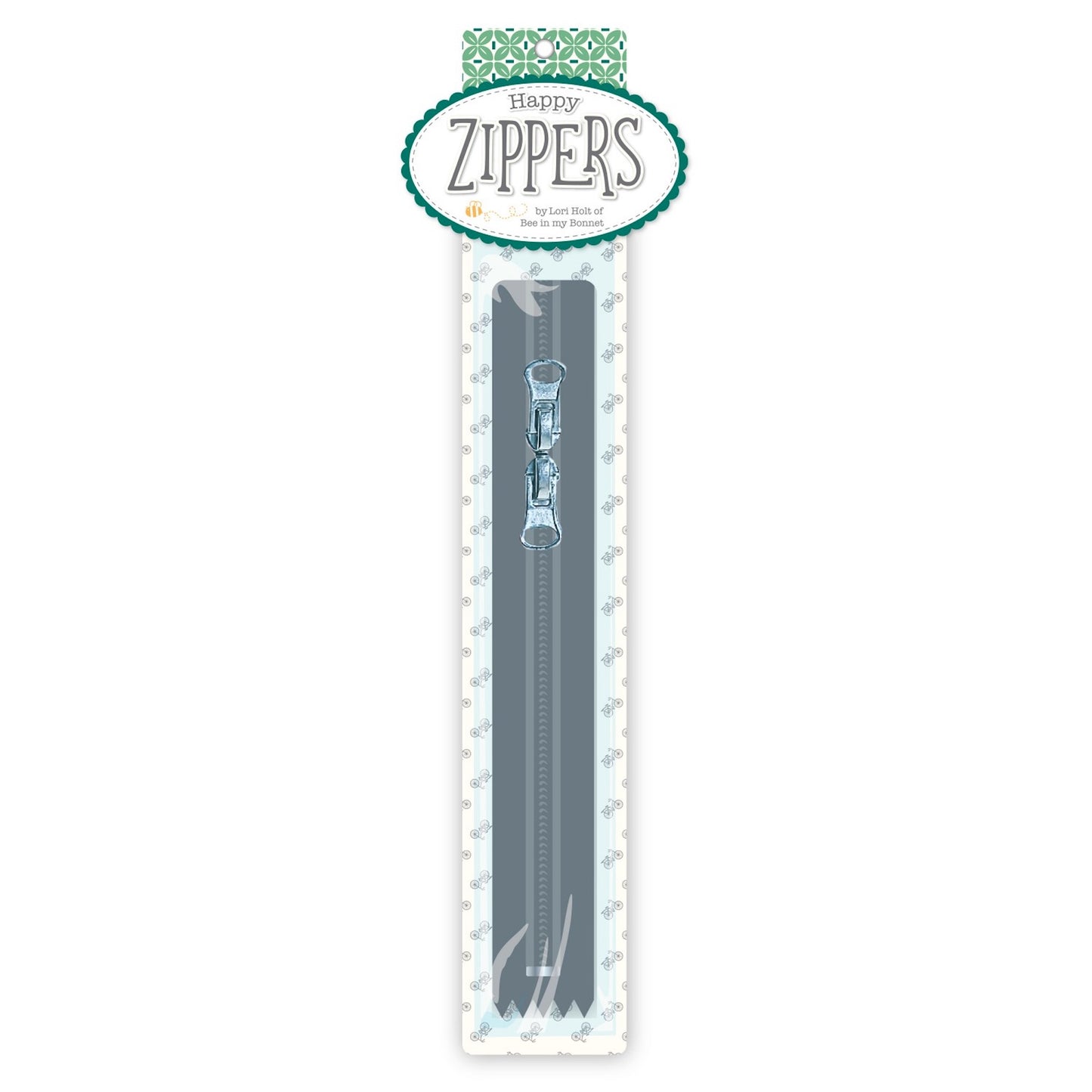 Lori Holt Happy Zippers 16IN Gray