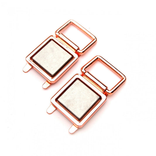 Fabric Covered 1inch Strap Connectors: Rose Gold, 4pcs