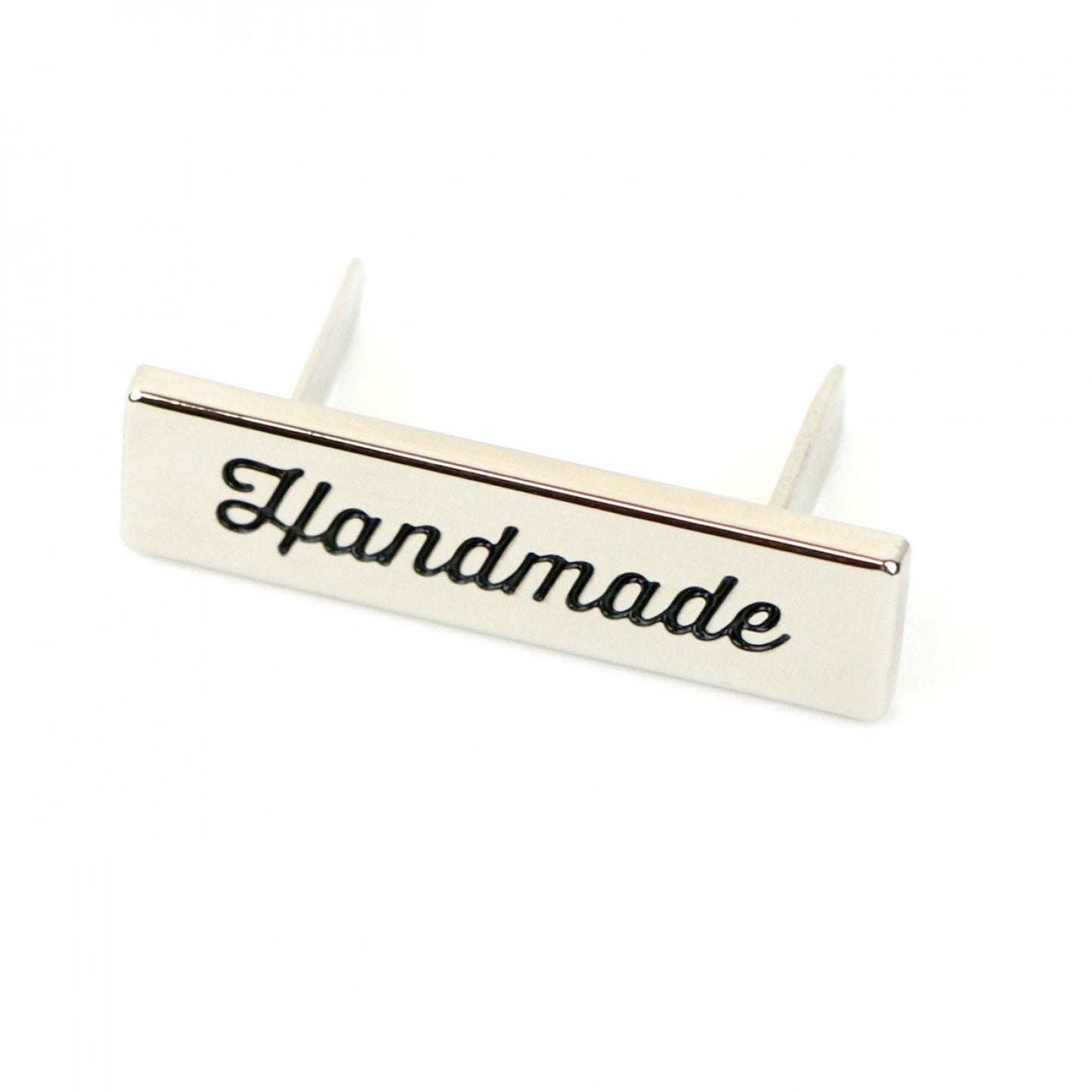 Script Handmade Label- Nickel: 1pc