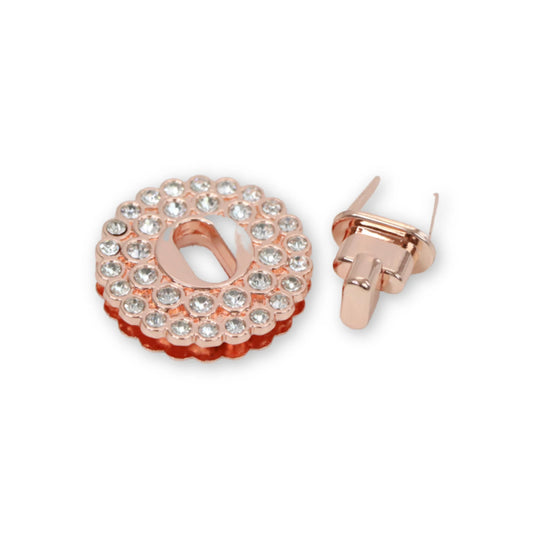 Crystal Turn Lock- Rose Gold, 1pc