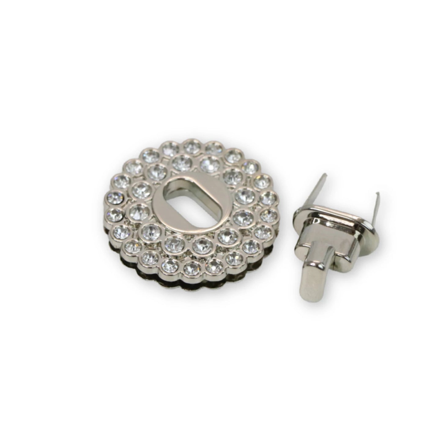 Crystal Turn Lock- Nickel, 1pc