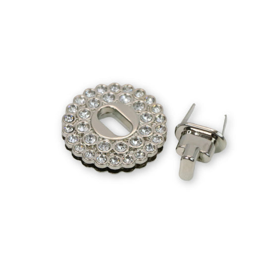 Crystal Turn Lock- Nickel, 1pc