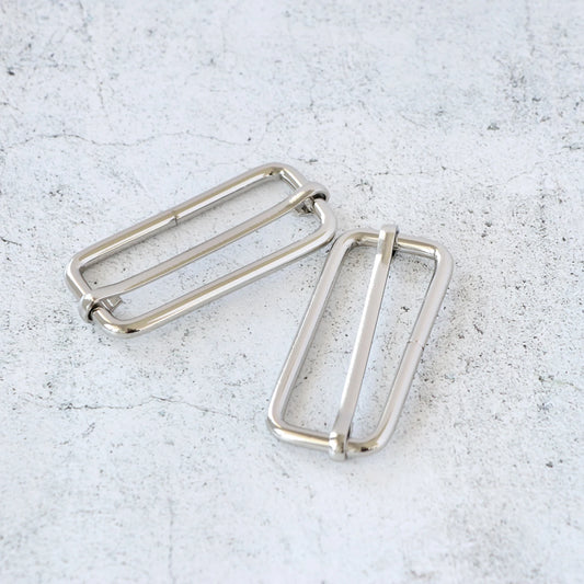 2in Slider Buckles- Nickel: 2pcs