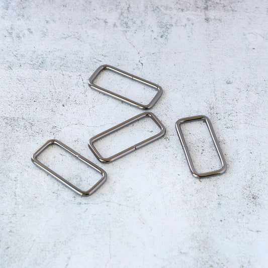 Rectangle Rings- 2" Gunmetal: 4Pcs