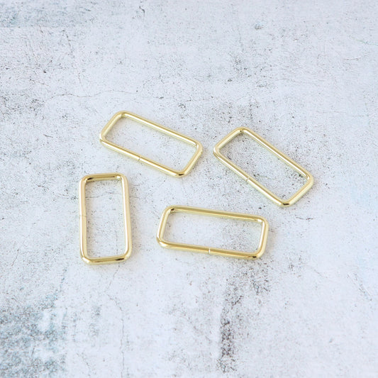 Rectangle Rings- 2" Gold: 4Pcs
