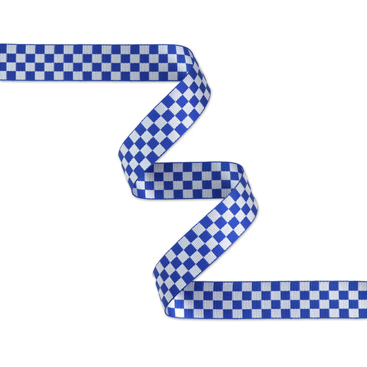 1.5" Webbing- Navy/White Checkerboard: 3yds