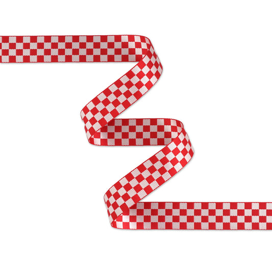 1.5" Webbing- Red/White Checkerboard: 3yds