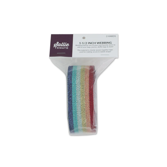1.5in Webbing- Metallic Rainbow: 3yds