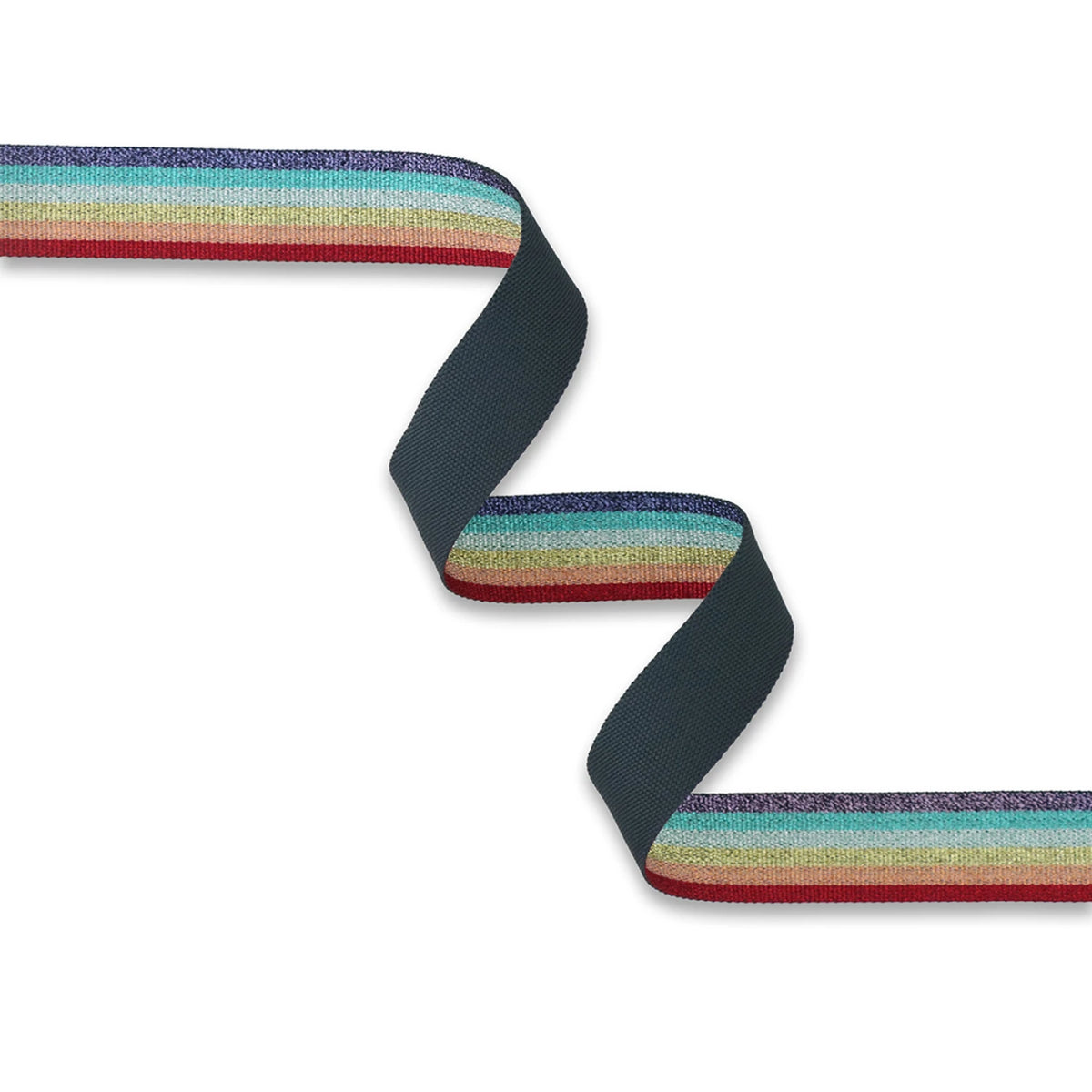 Metallic Rainbow Webbing- 1.5in: Sold by the Yard