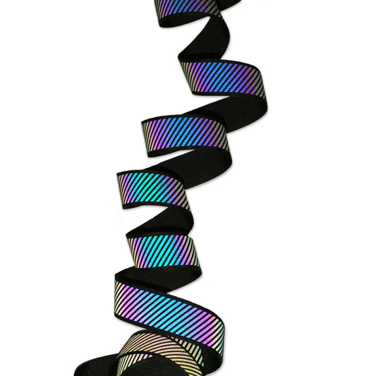 Reflective Diagonal Stripe Webbing: Sold by the yard