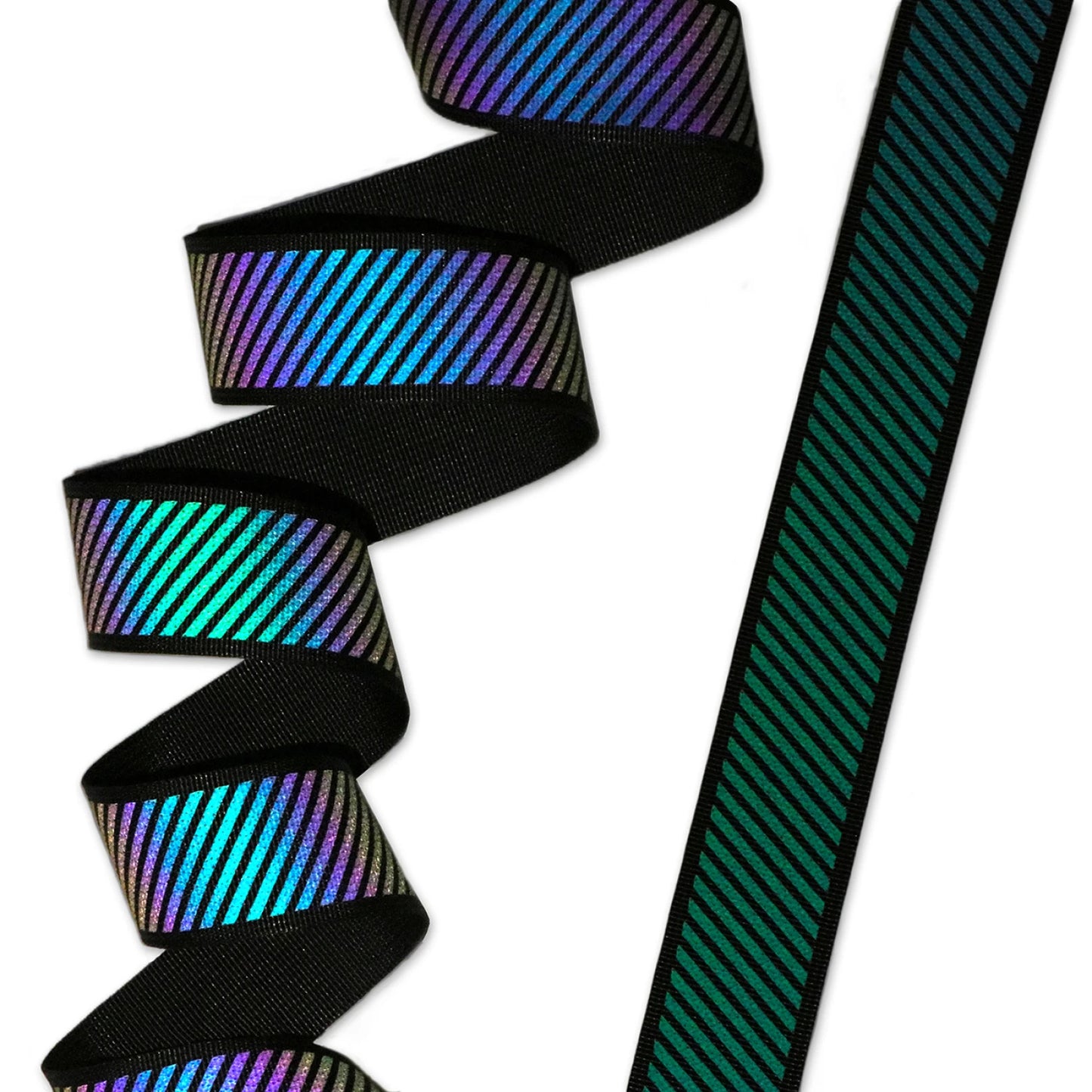 Reflective Diagonal Stripe Webbing: Sold by the yard