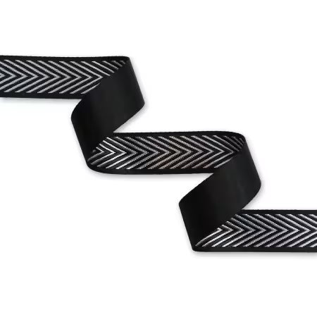 1.5" Silver Chevron Webbing: Sold By the Yard