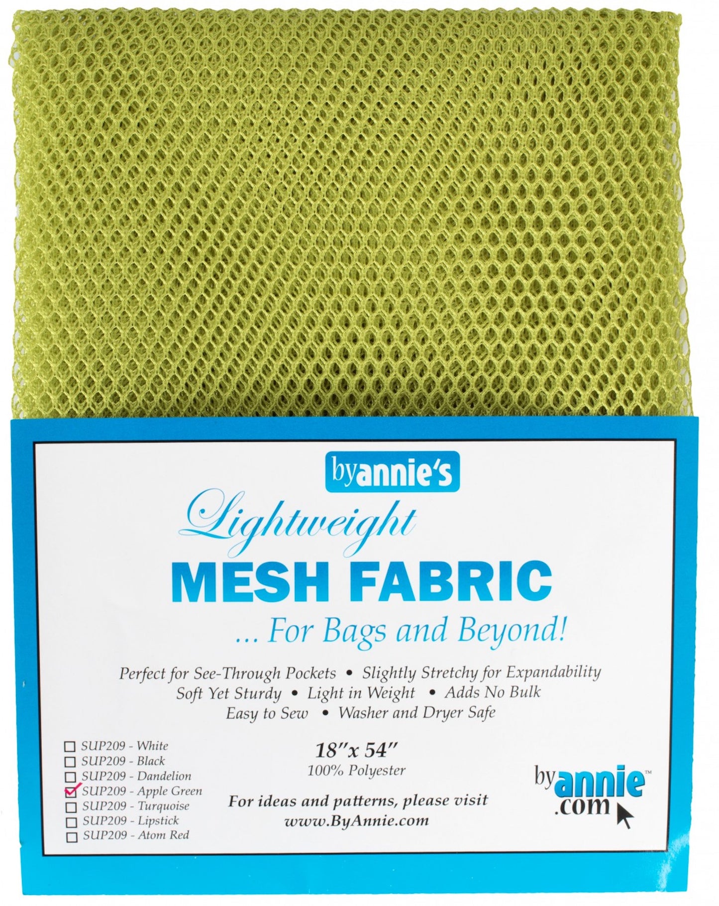 Lightweight Mesh Fabric Apple Green- byAnnie