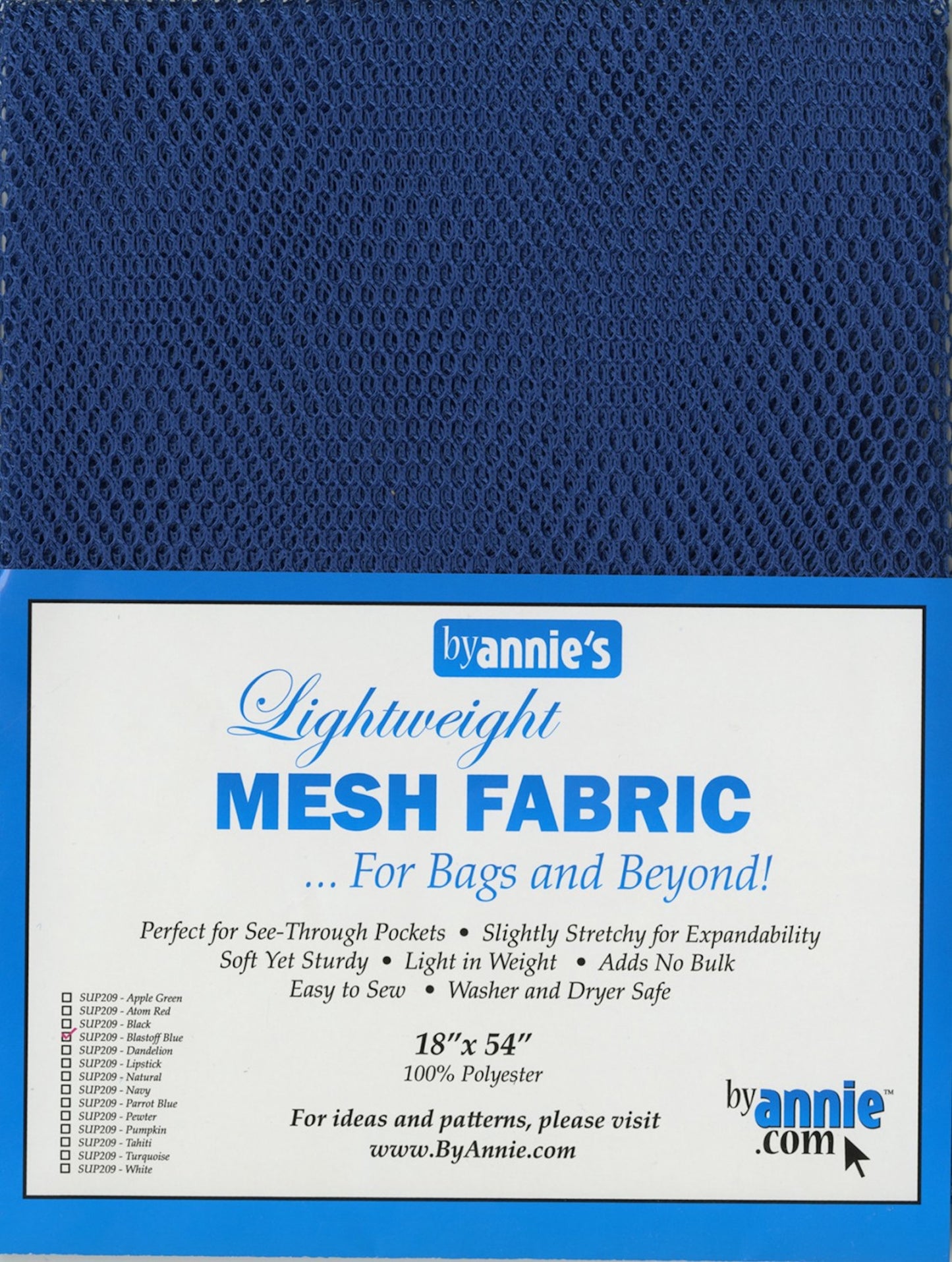 Lightweight Mesh Fabric Blastoff Blue- byAnnie