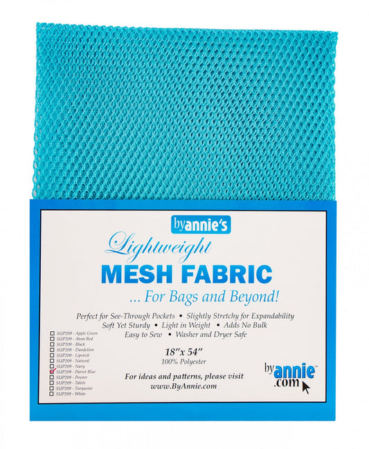 Lightweight Mesh Fabric Parrot Blue- byAnnie