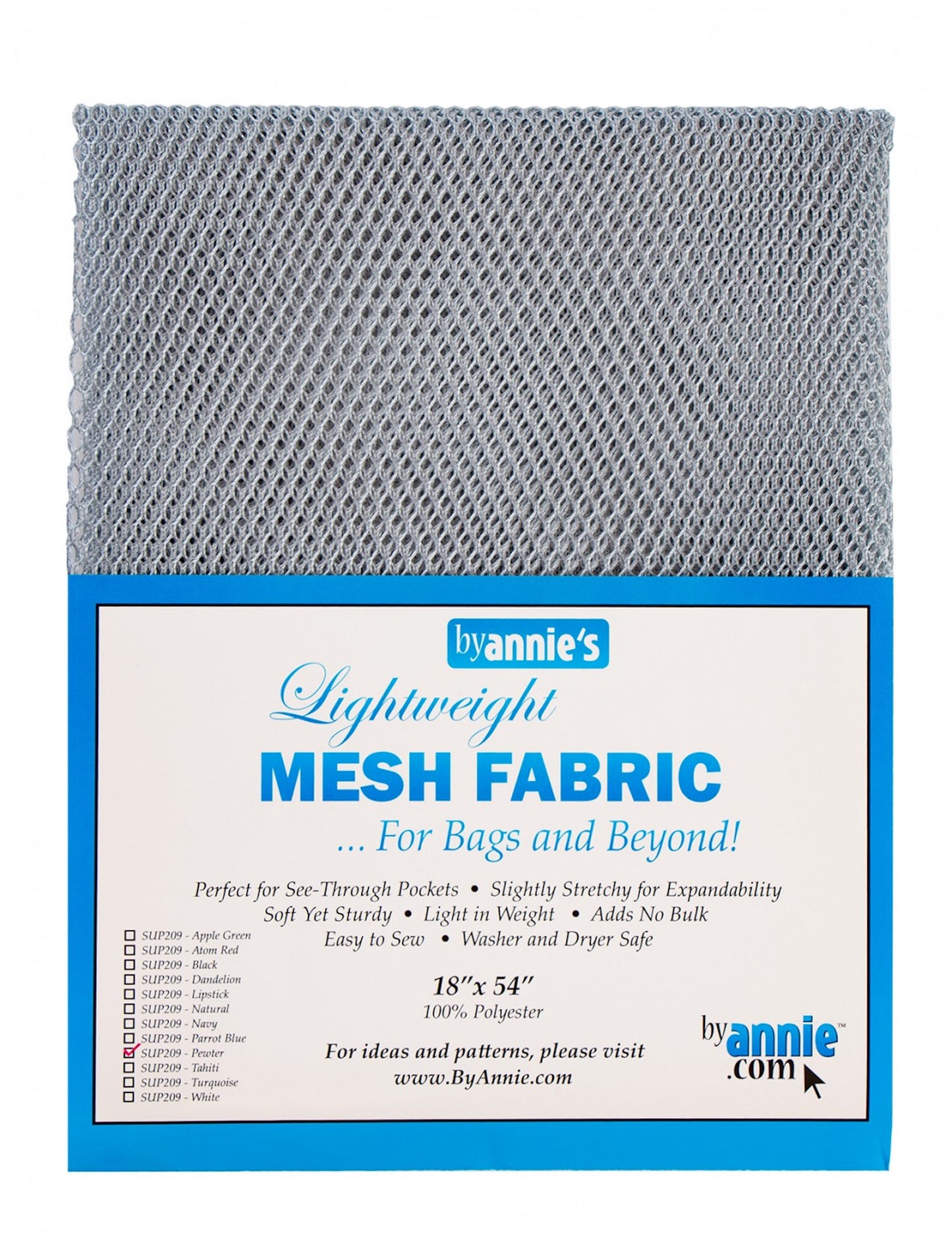 Lightweight Mesh Fabric Pewter- byAnnie