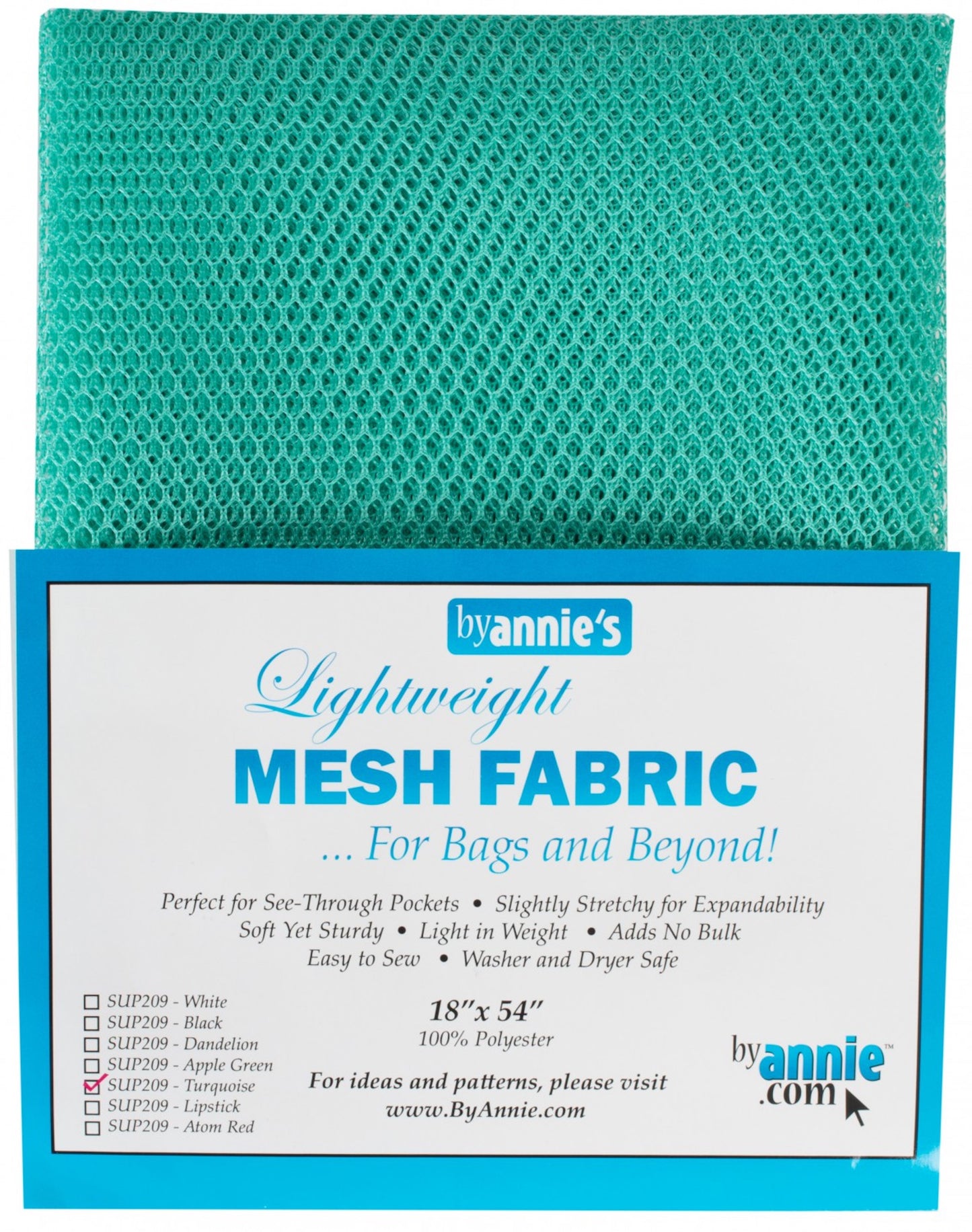 Lightweight Mesh Fabric Turquoise- byAnnie