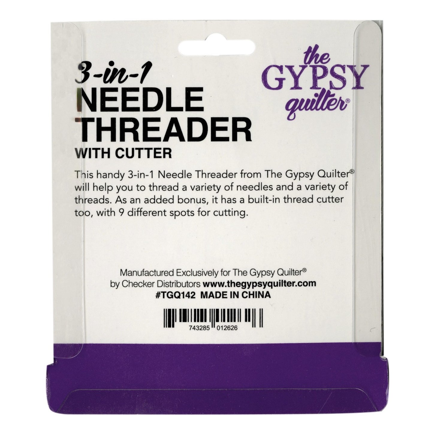 The Gypsy Quilter 3 In 1 Needle Threader with Cutter