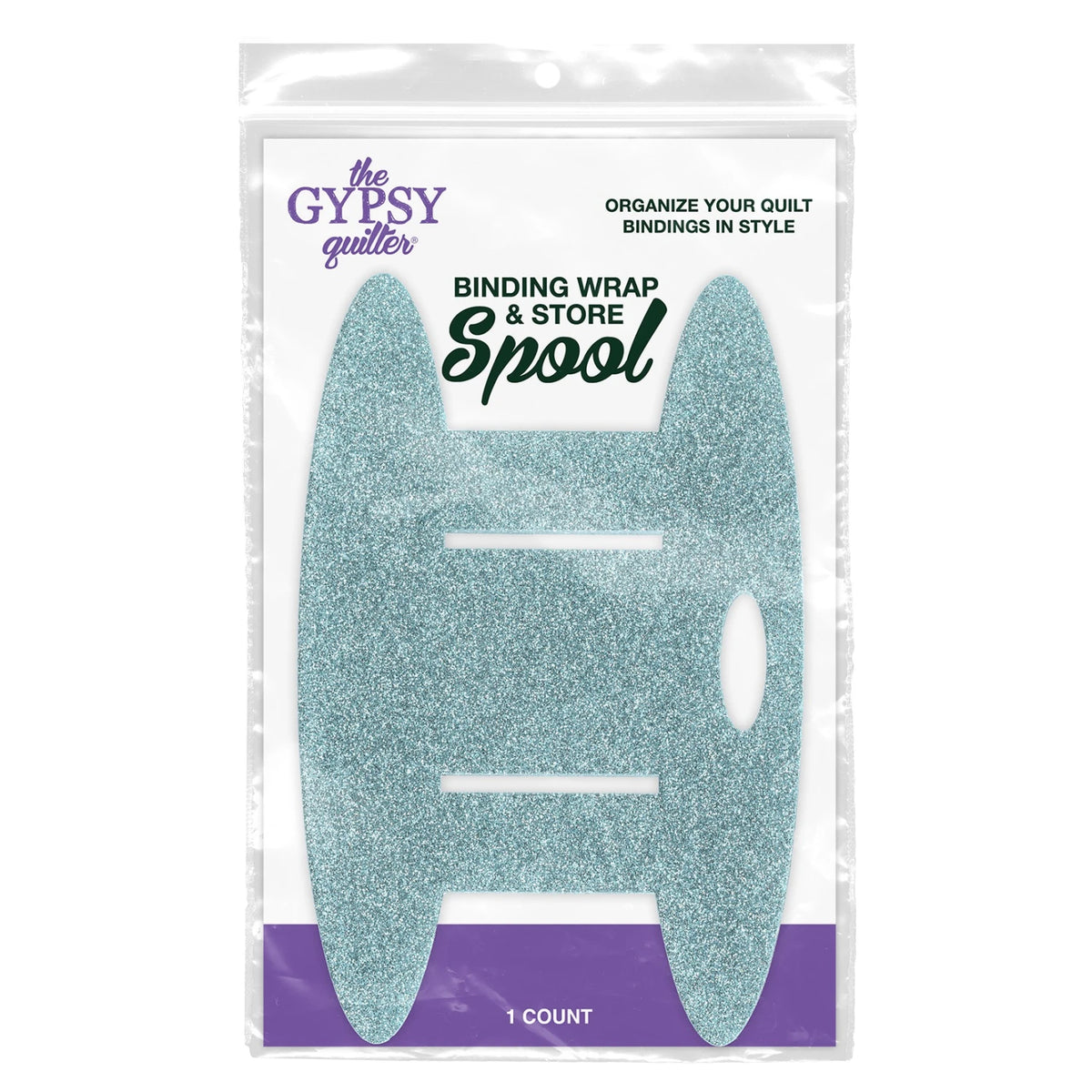 Binding Wrap and Store Spool:  Aqua Glitter