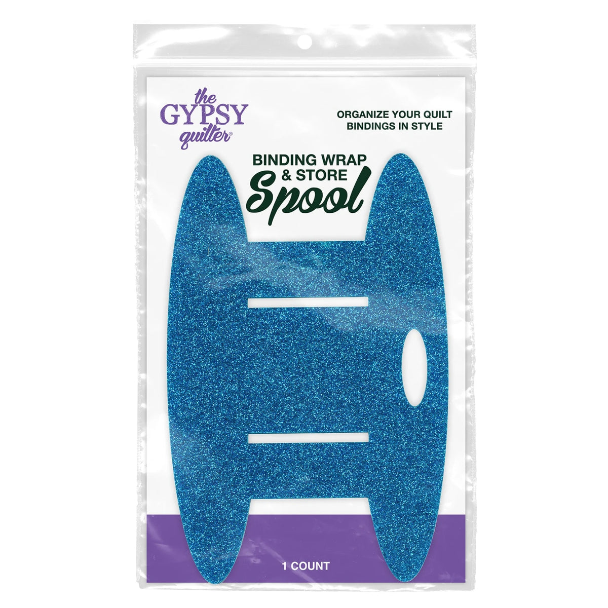 Binding Wrap and Store Spool:  Blue Glitter