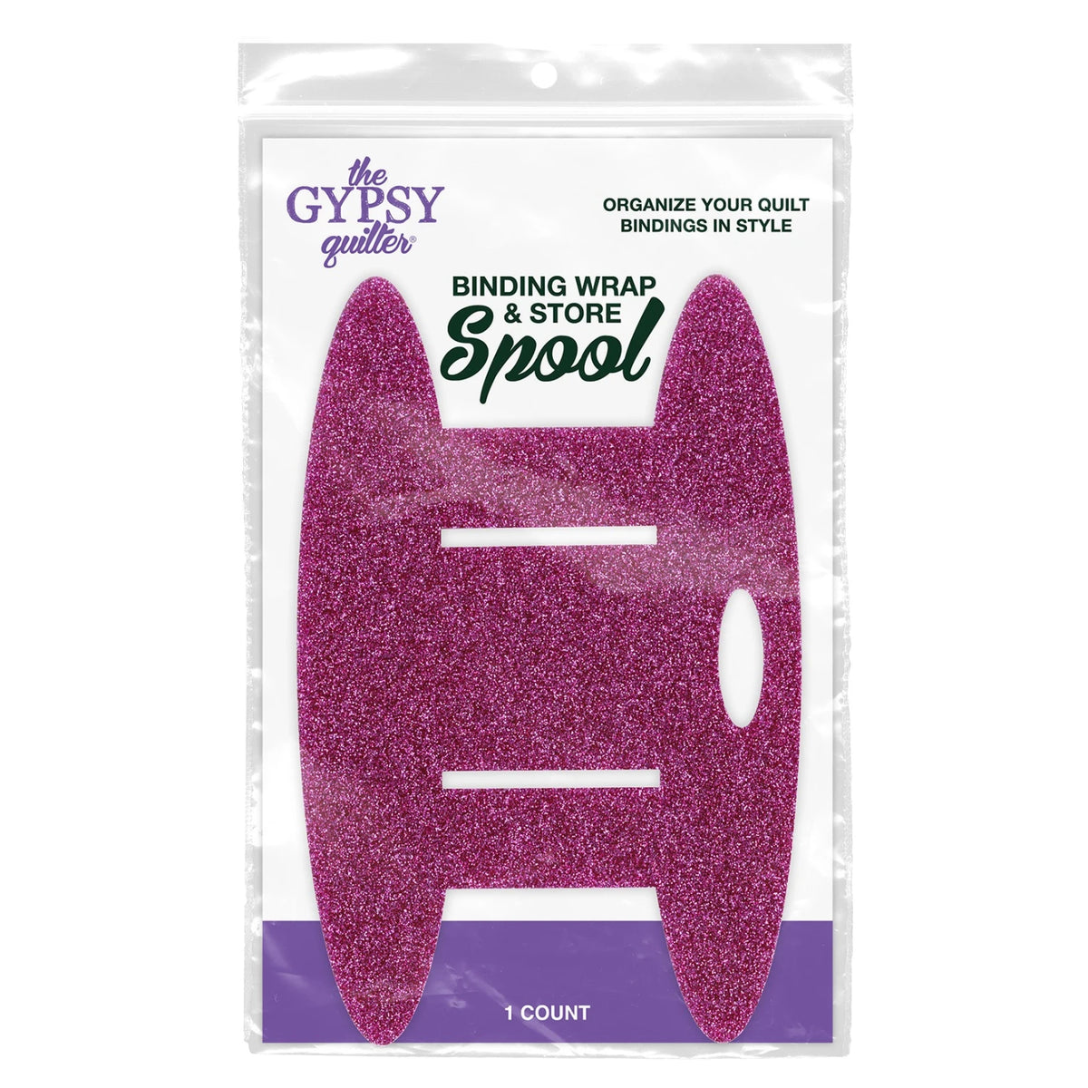 Binding Wrap and Store Spool:  Dark Pink Glitter