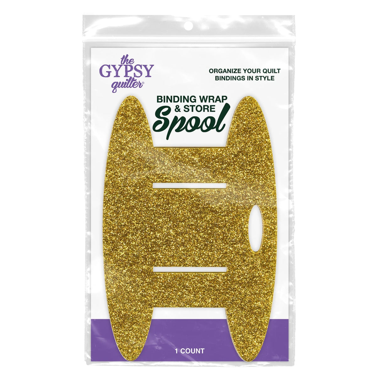 Binding Wrap and Store Spool:  Gold Glitter