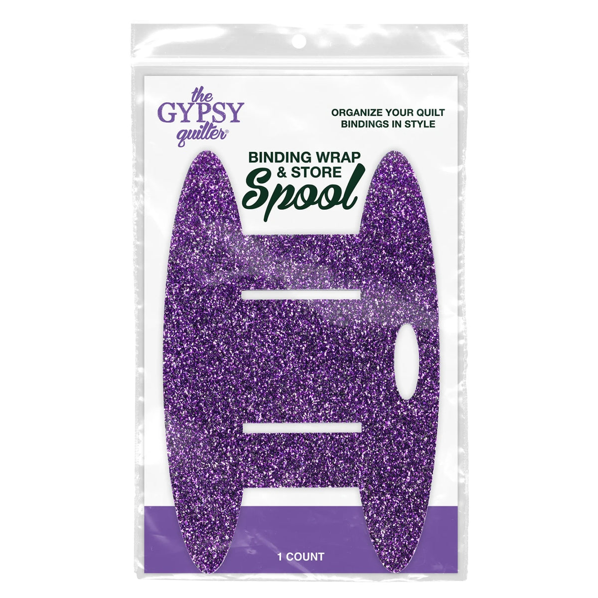 Binding Wrap and Store Spool:  Purple Glitter