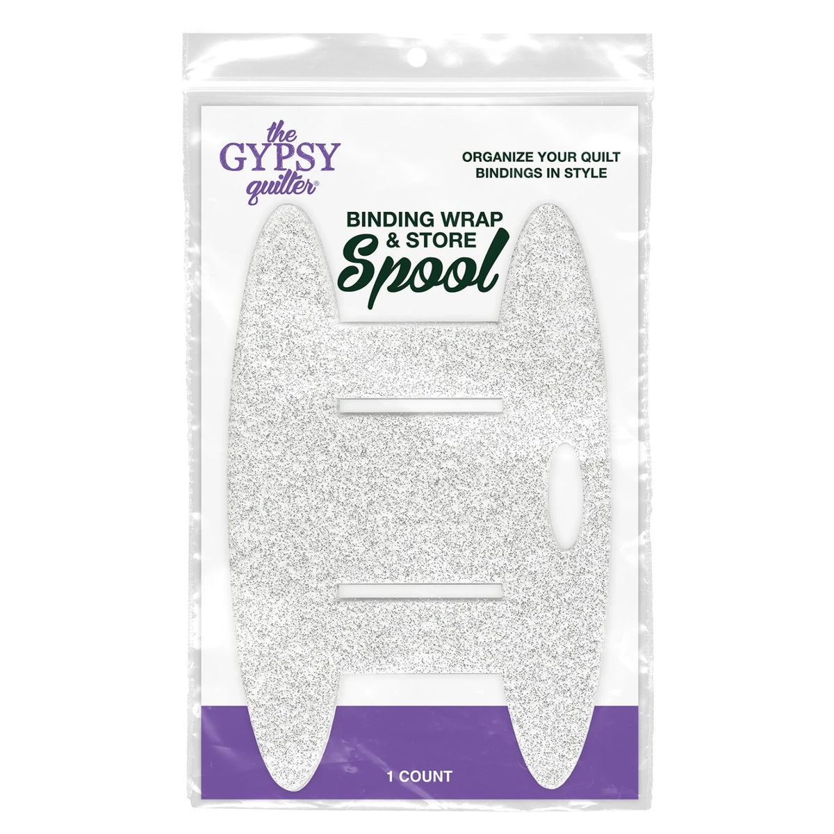 Binding Wrap and Store Spool:  White Glitter