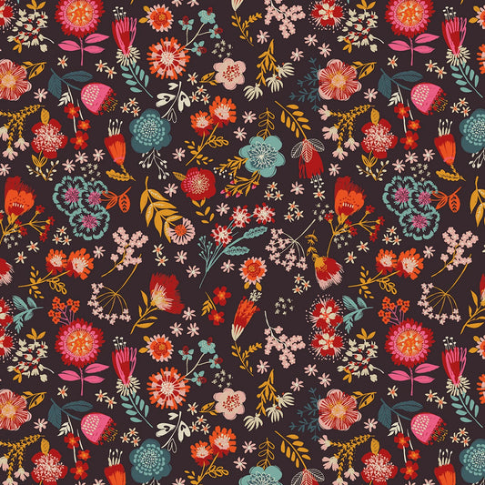 Fine Folk- Multi Calico Blooms: Sold by the 1/2 yard