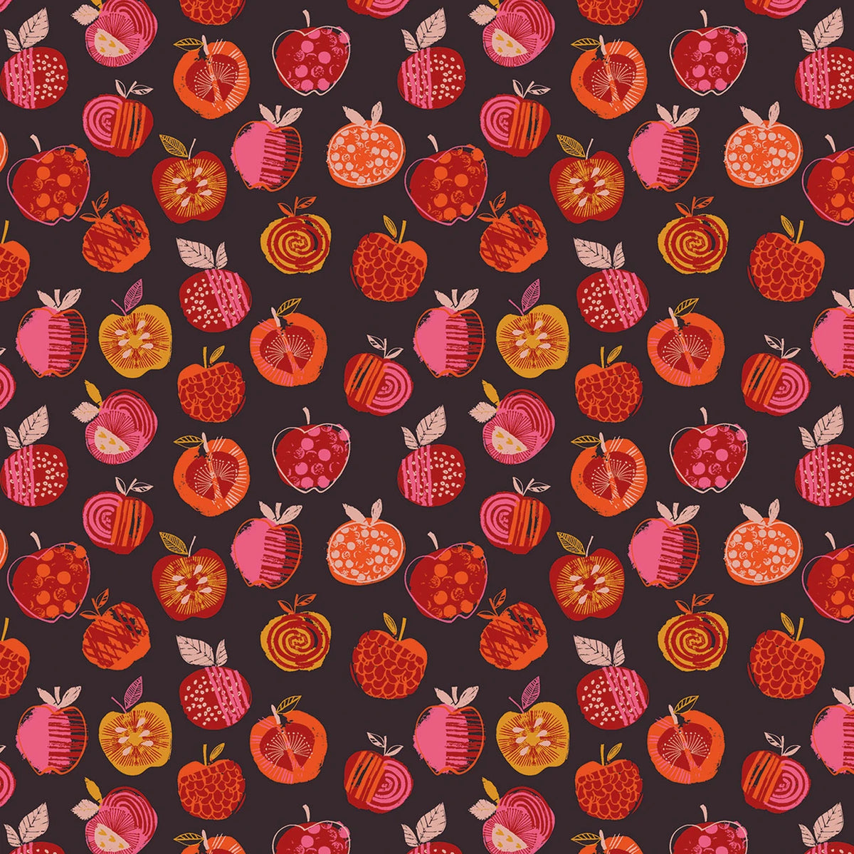 Fine Folk- Multi Apple Picking: Sold by the 1/2 yard