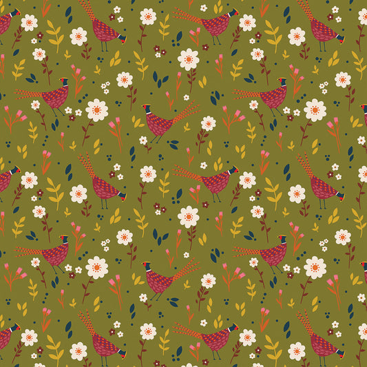 New Forest- Green Pheasant Grove: Sold by the 1/2 yard