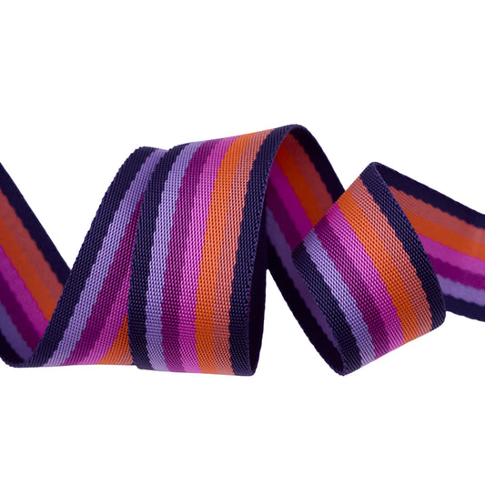 Floral Reef- Ultraviolet Smooth Sailing 1.5" Webbing: Sold By the Yard