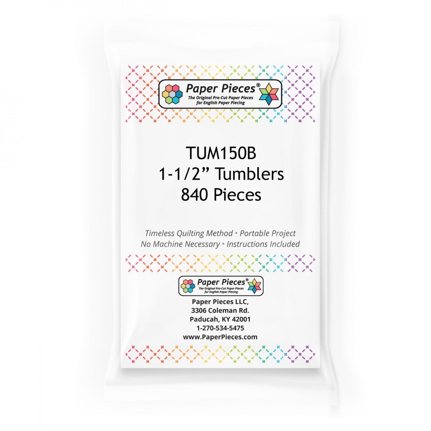 Paper Pieces- 1-1/2" Tumblers, 840 Pieces