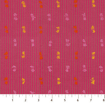 Garden Variety- Magenta Channeling: Sold by the 1/2 yard