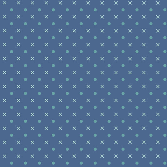 Bee Dots 108in Wideback- Denim: Sold by the 1/2 Yard - Cut Continuous