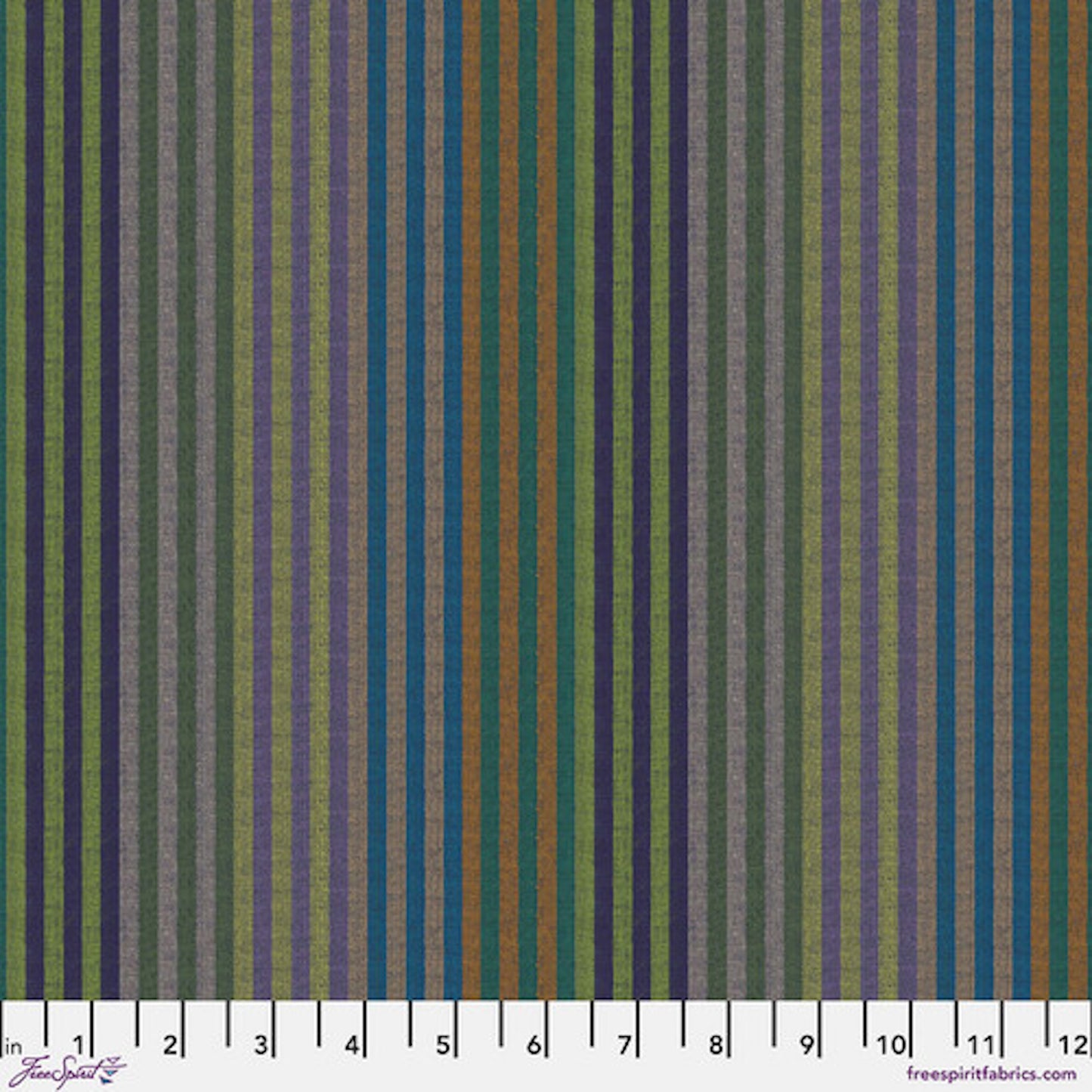 Kaffe Fassett 2025 Woven Stripes- Dark Caterpillar Stripe: Sold by the 1/2 yard.