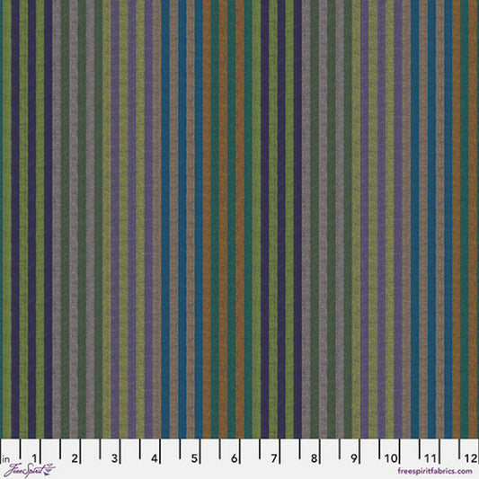 Kaffe Fassett 2025 Woven Stripes- Dark Caterpillar Stripe: Sold by the 1/2 yard.