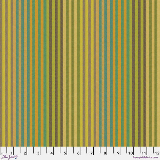 Kaffe Fassett 2025 Woven Stripes- Sprout Caterpillar Stripe: Sold by the 1/2 yard.