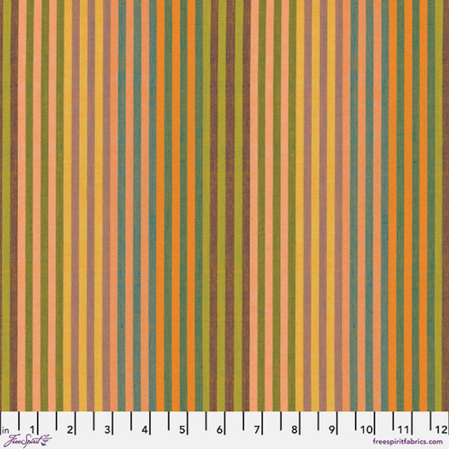 Kaffe Fassett 2025 Woven Stripes- Sunshine Caterpillar Stripe: Sold by the 1/2 yard.