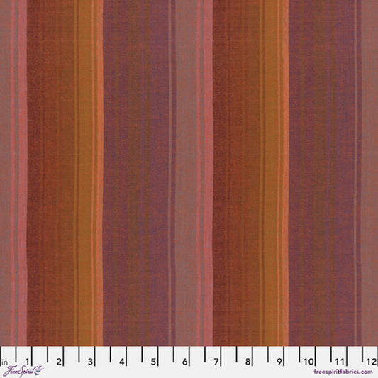 Kaffe Fassett 2025 Woven Stripes- Warm Exotic Stripe: Sold by the 1/2 yard.