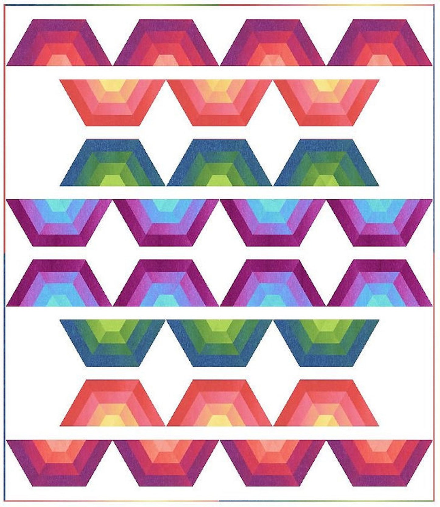 Arcs of Ombre Quilt Pattern