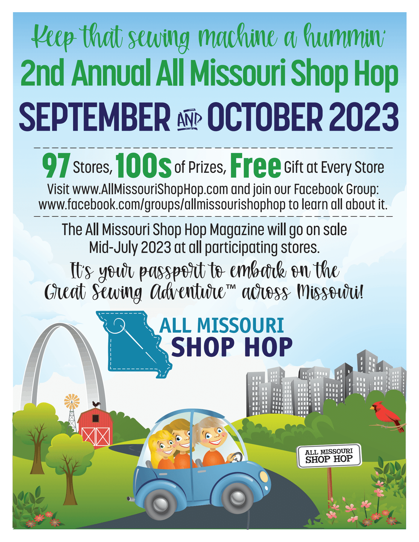 All Missouri Shop Hop 2023 Magazine: Free Store Quilt Square