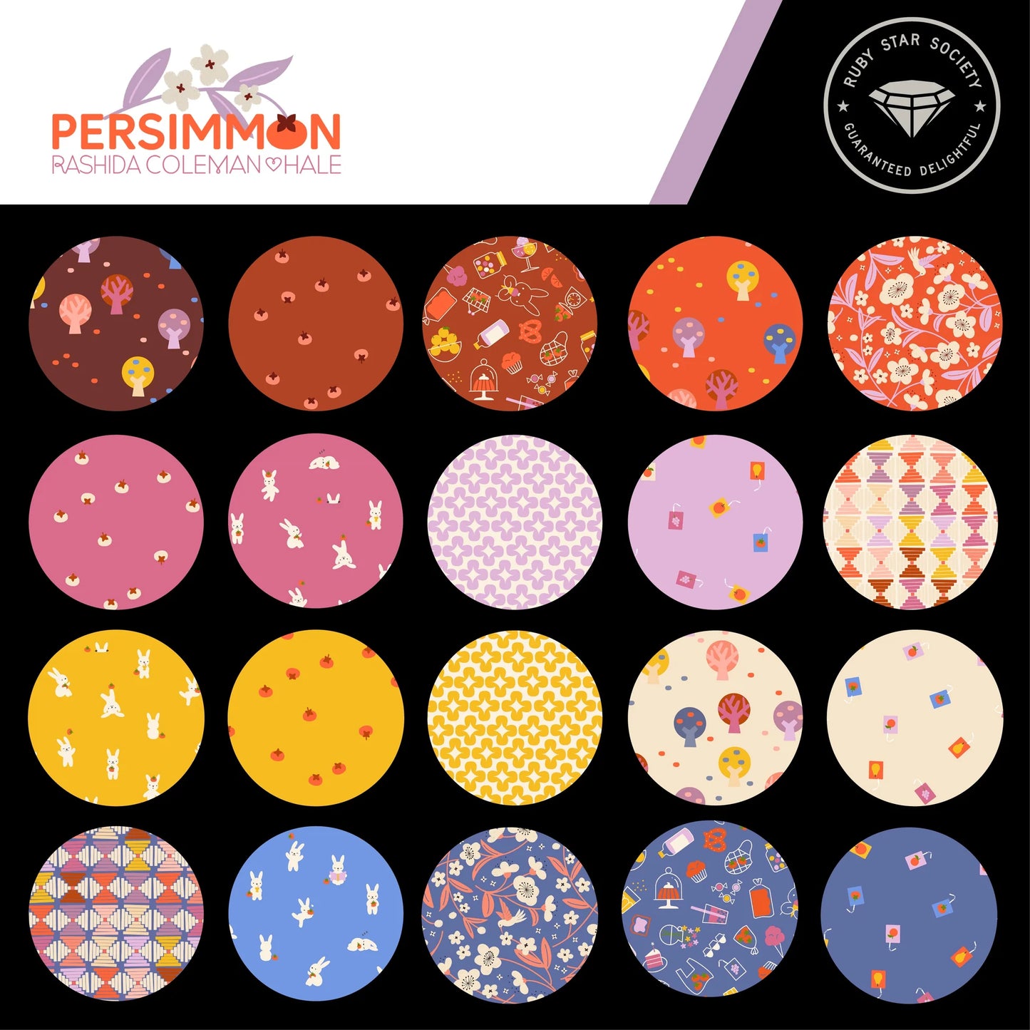 Persimmon 2.5" Mini Charm: 42 Pc