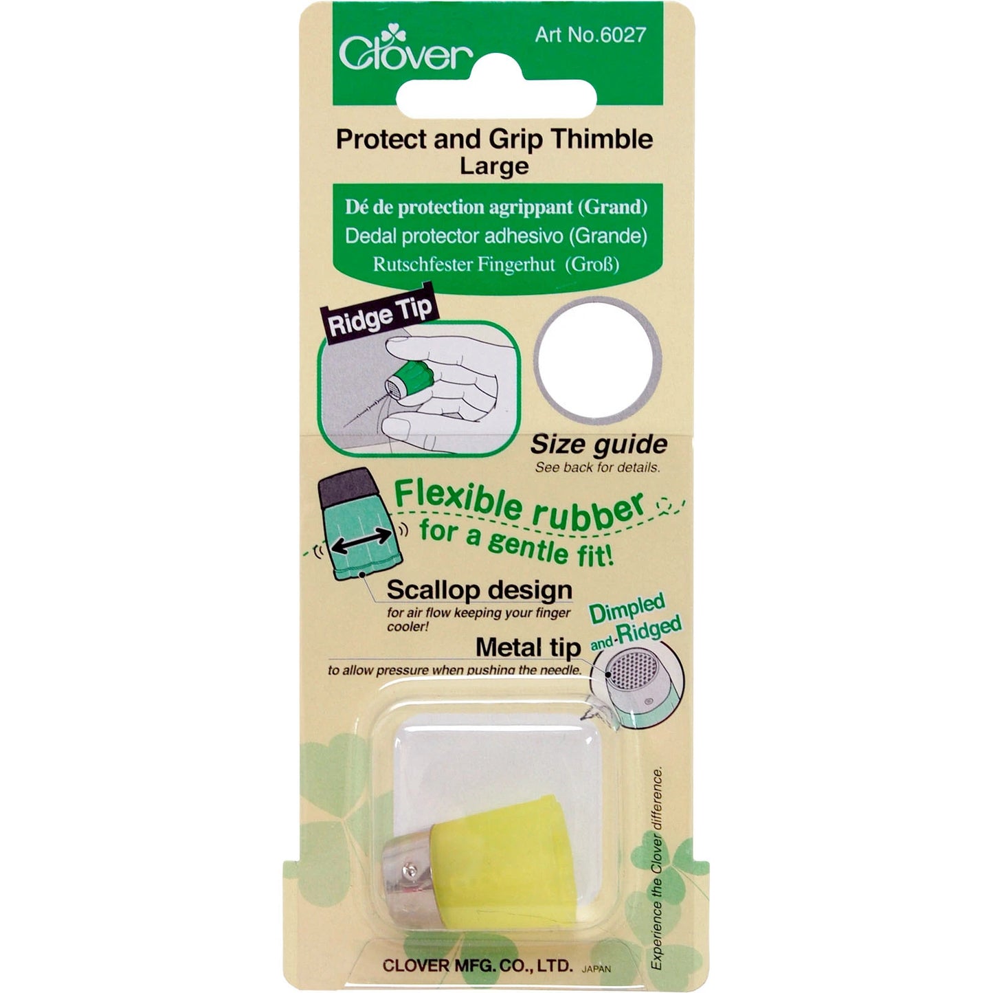 Clover Protect & Grip Thimble - Choice of Size