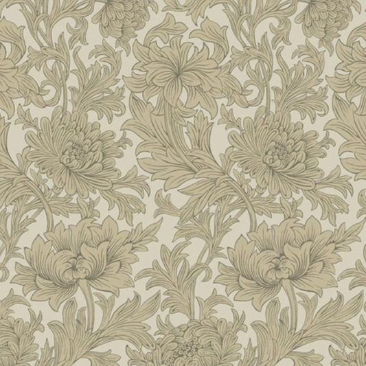 Combed Cotton Backing Fabric - Chrysanthemum Toile - Taupe- 3 Yard Cut