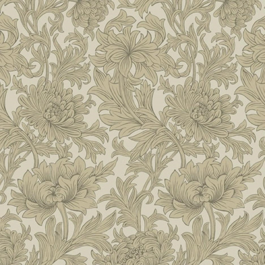 Combed Cotton Backing Fabric- Chrysanthemum Toile- Taupe: Sold by the 1/2 yard.