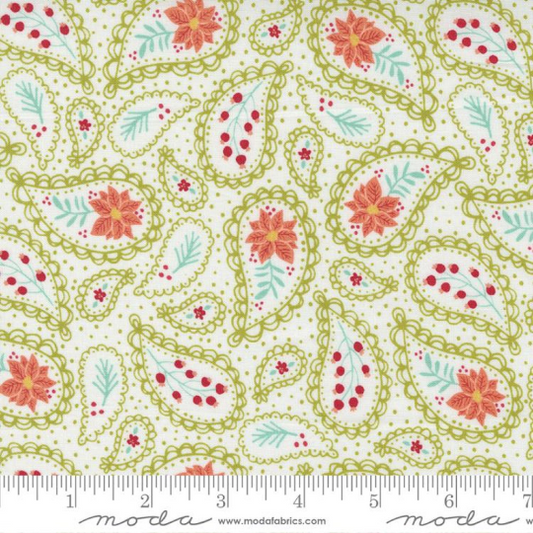 Joyful Joyful- Cream Festive Paisley