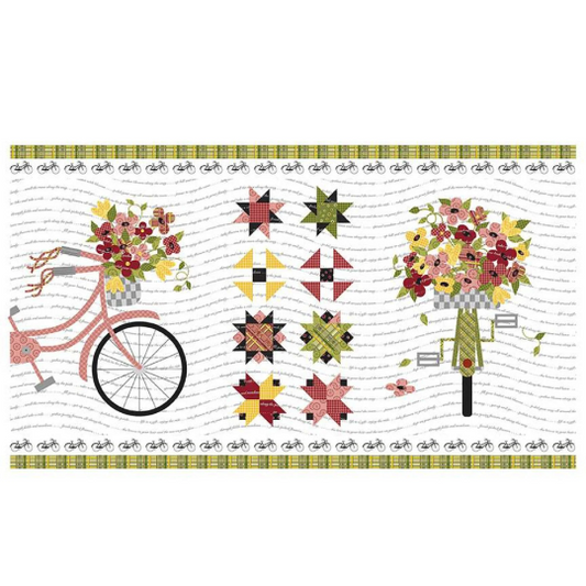 Petals & Pedals- Digital Print Panel White