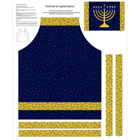 Festival Of Lights- Hanukkah Apron Panel